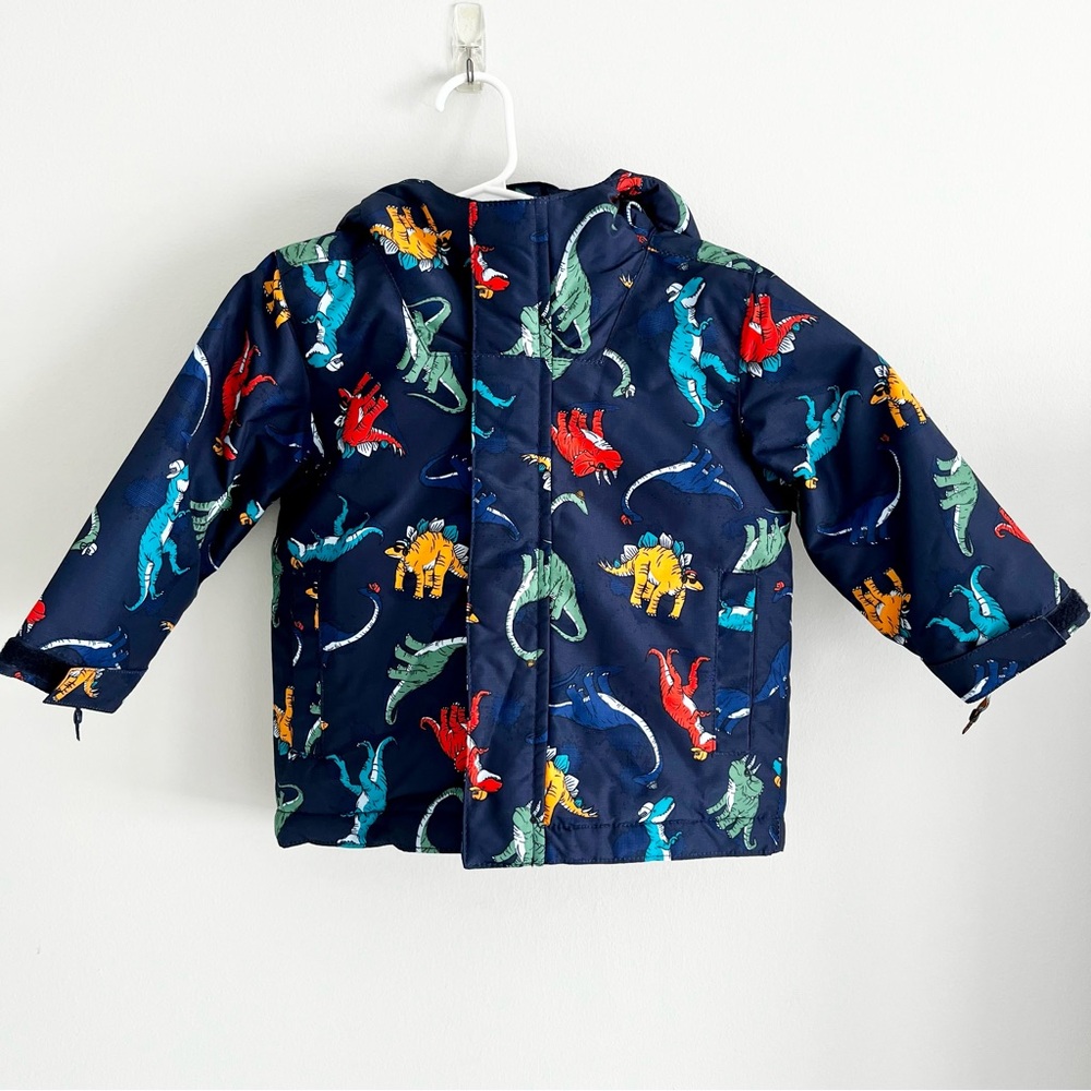 The Children's Place Navy Hooded Jacket with Colorful Dino Print